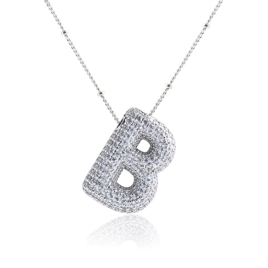 Bubble B Letter (Rhodium)