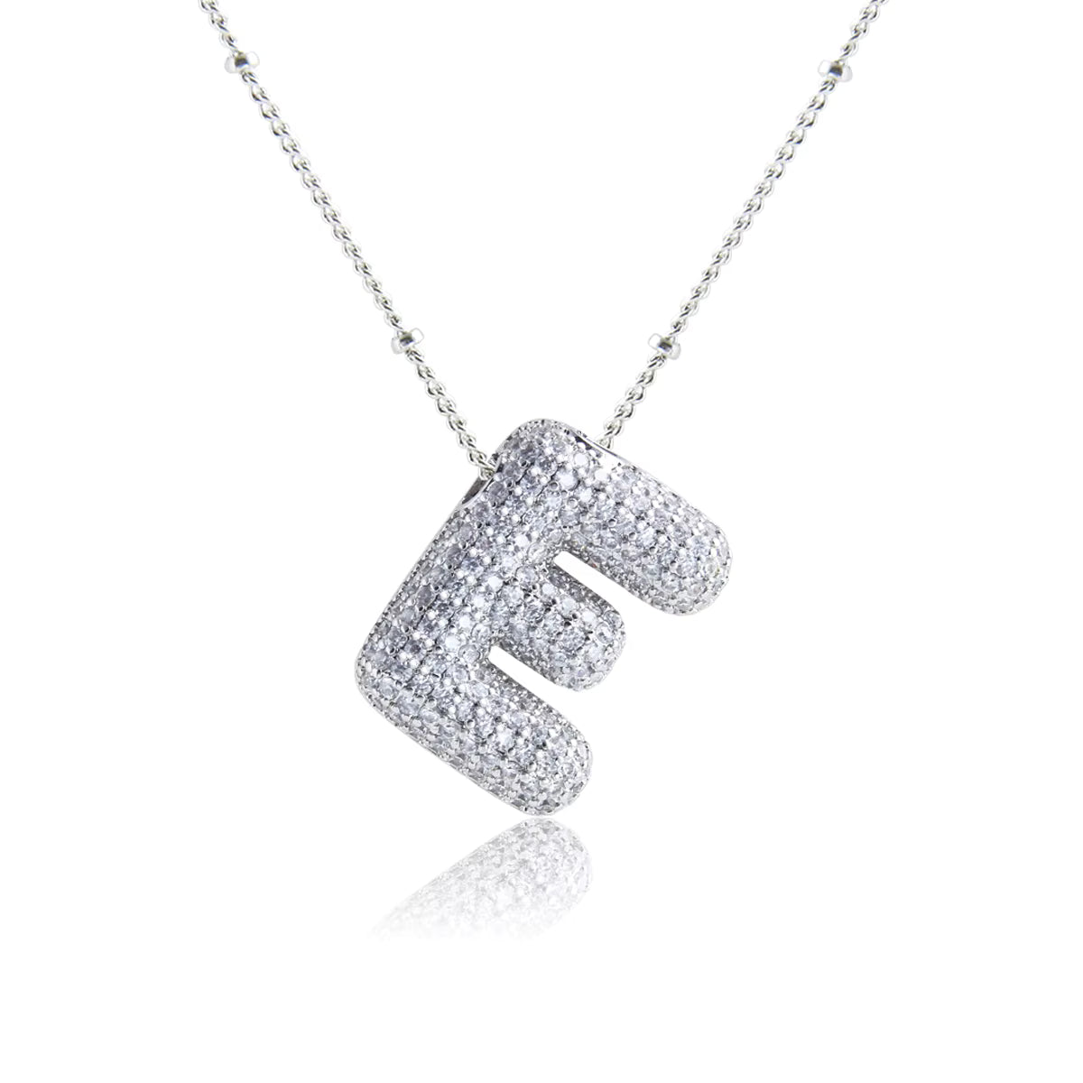 Bubble E Letter (Rhodium)