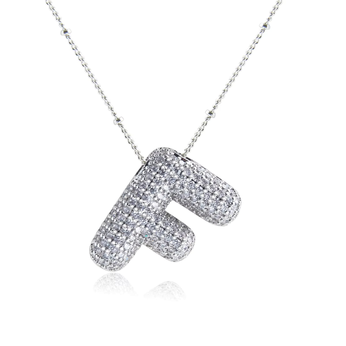 Bubble F Letter (Rhodium)