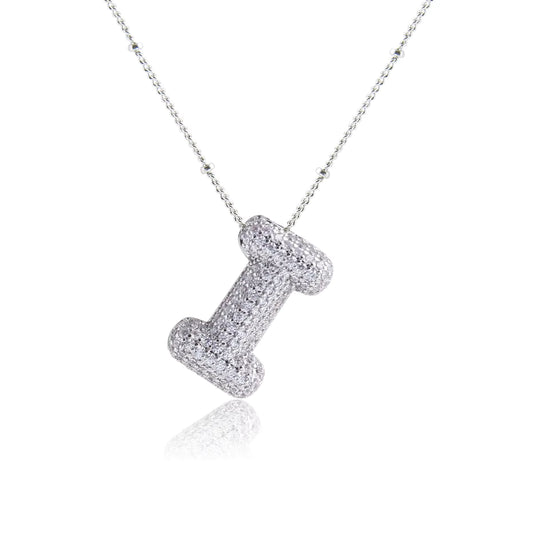Bubble I Letter (Rhodium)