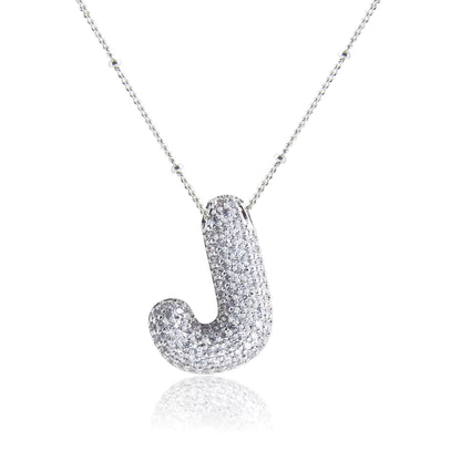 Bubble J Letter (Rhodium)