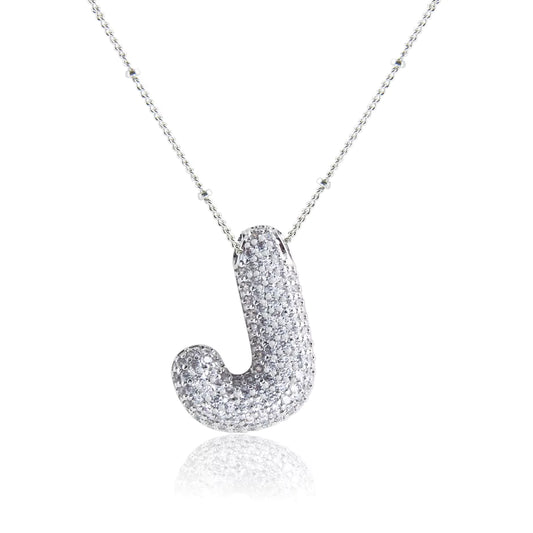 Bubble J Letter (Rhodium)