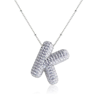 Bubble K Letter (Rhodium)