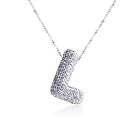 Bubble L Letter (Rhodium)