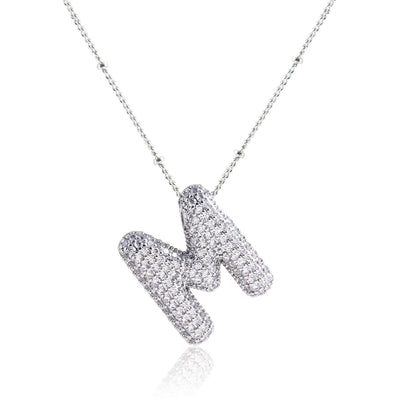 Bubble M Letter (Rhodium)