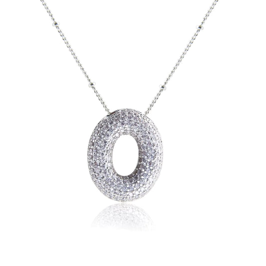 Bubble O Letter (Rhodium)