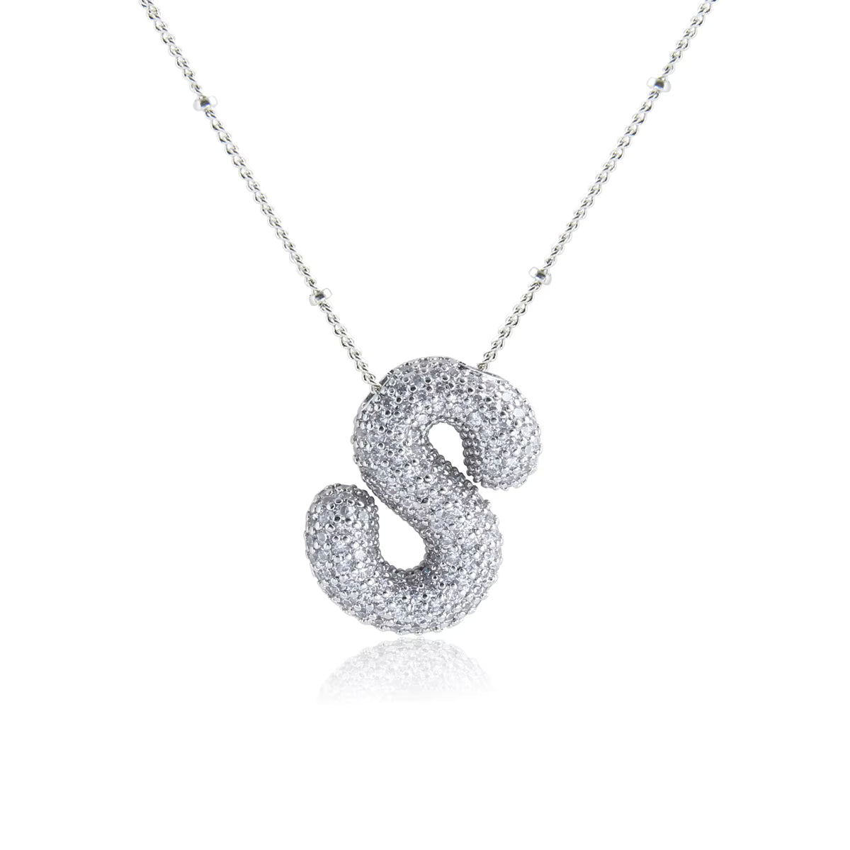 Bubble S Letter (Rhodium)