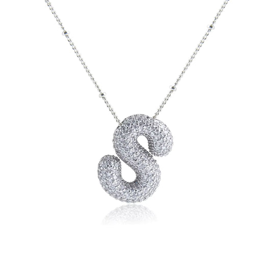 Bubble S Letter (Rhodium)