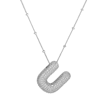 Bubble U Letter (Rhodium)