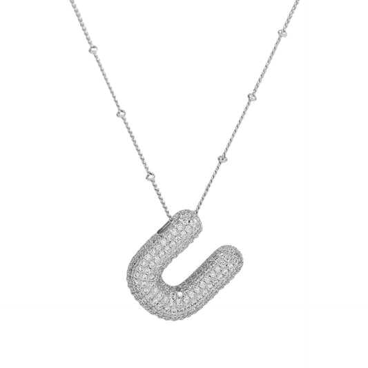 Bubble U Letter (Rhodium)